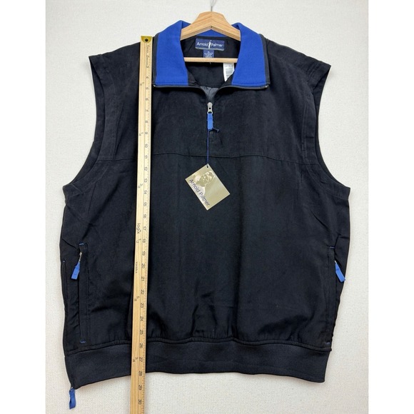 NEW Arnold Palmer Vest Mens XL Golf Pullover 1/4 Zip Sleeveless Jacket Black - Picture 4 of 12